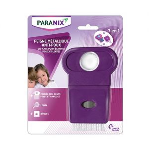 Paranix Peigne anti-poux métallique 3 en 1