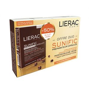 Lierac Sunific Duo Capsules Bronzage - Protection Cellulaire - Anti-Âge 30 Capsules X 2