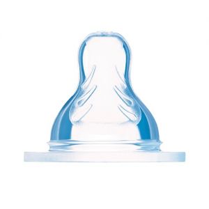 MAM Tétine anatomique - Débit 2 Moyen - Silicone - Lot de 2 - Transparent