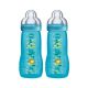 MAM Biberon Easy Active 2ème âge Coloré - 330ml - à partir de 6 mois - Tétine Débit X - Lot de 2 - Garcon