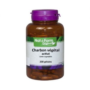 Nat & Form Charbon végétal activé 200 gélules