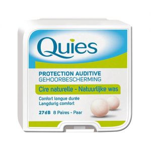 QUIES Protections auditives en cire naturelle - boite de 8 paires