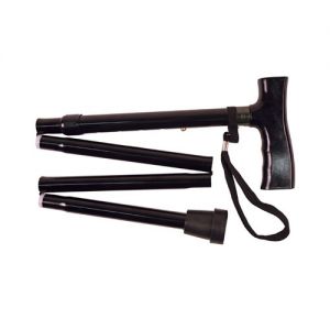 Novolife Canne Derby pliable en 4 et réglable 81 à 91 cm Noire