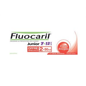 Fluocaril dentifrice Junior 7/12 ans, gel fruits rouges 2 tubes 50ml